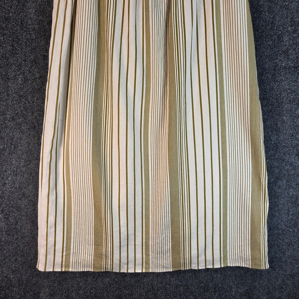 Coastal Linen Midi Skirt Striped Button Front Slit Summer Beachy Lightweight Lg - Picture 11 of 16